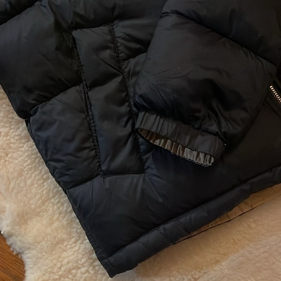 Reversible Black/Tan High Neck Puffer Jacket - Picture 5 of 9